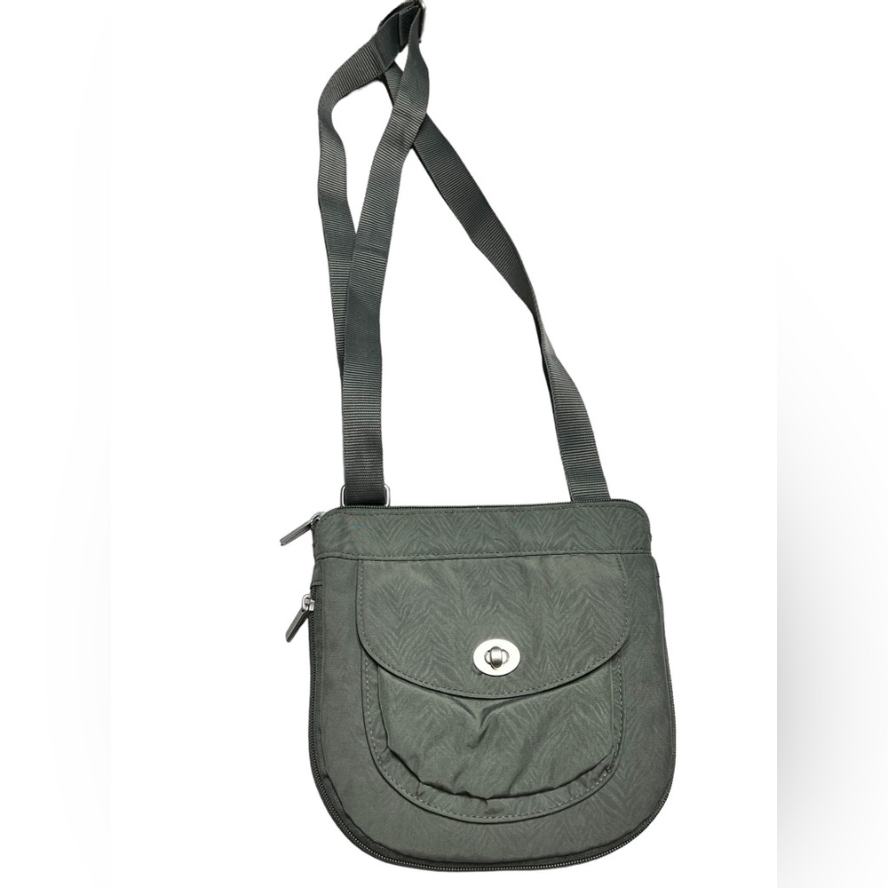Baggallini women’s crossbody adjustable strap & expanded zip in Grey Animal‎